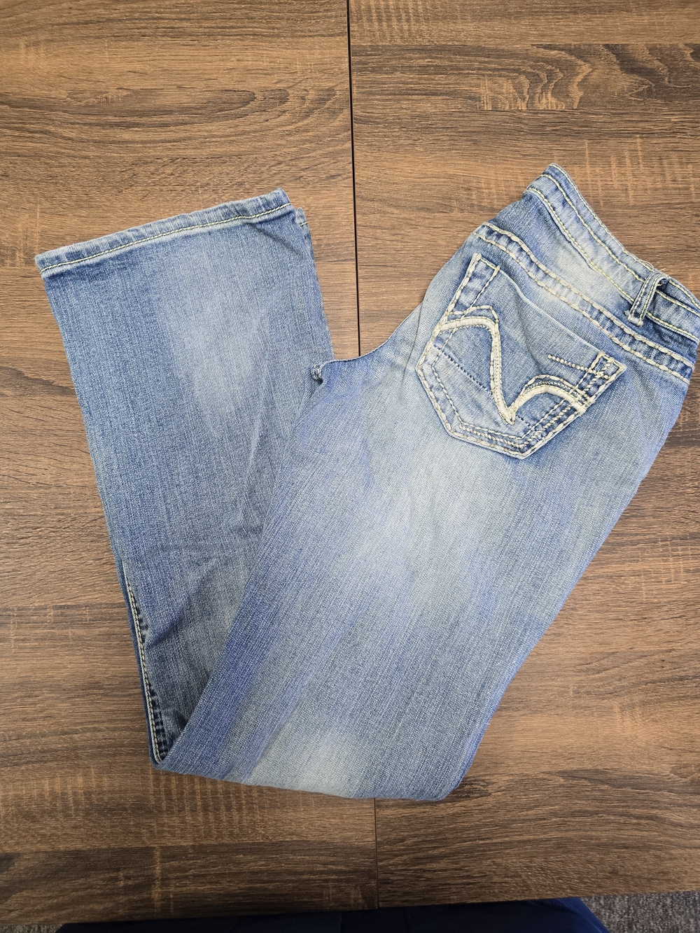 Vanilla Star Women's Size 7 Distressed Bootcut Jeans Medium Wash Y2K